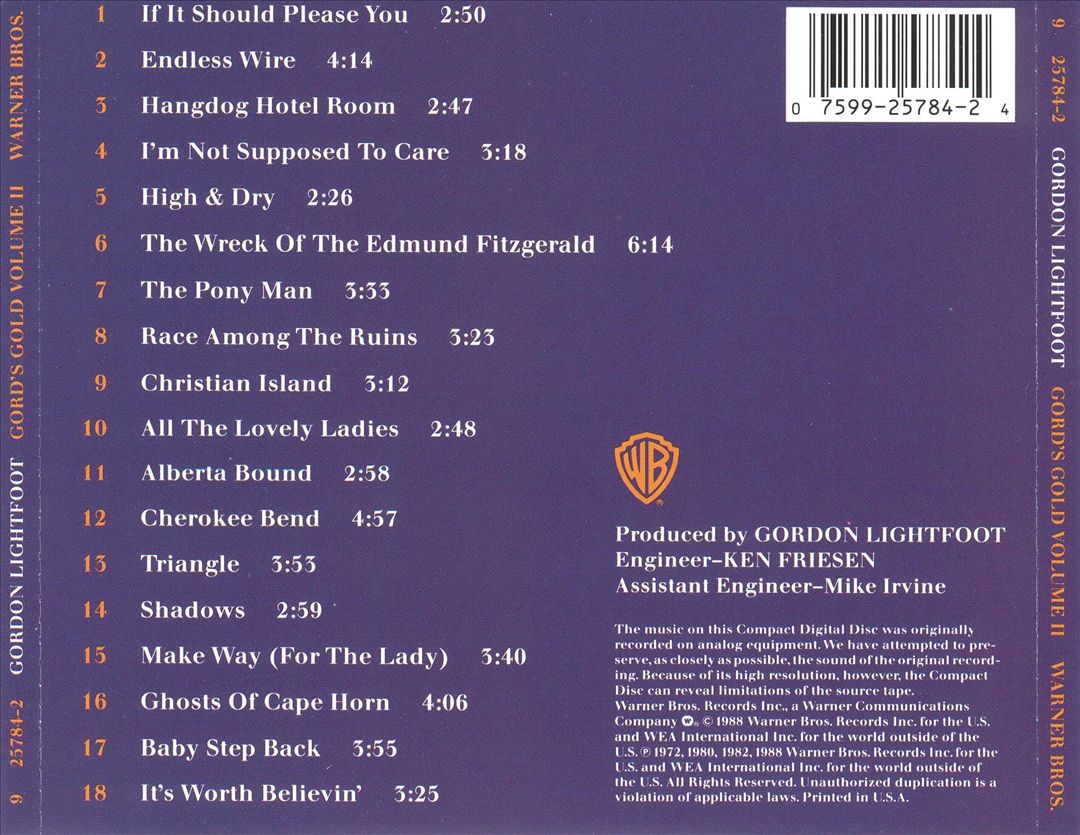 Gord's Gold, Vol. 2 cover art