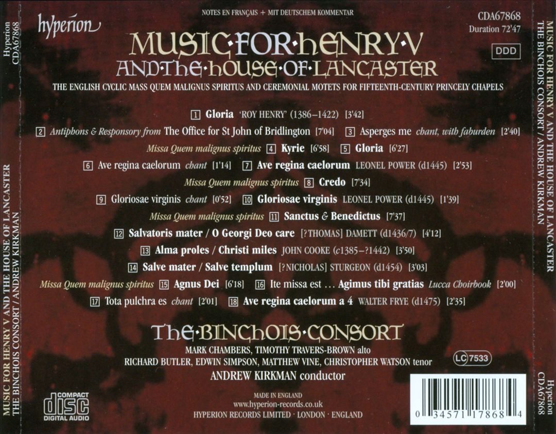 Music for Henry V and the House of Lancaster cover art