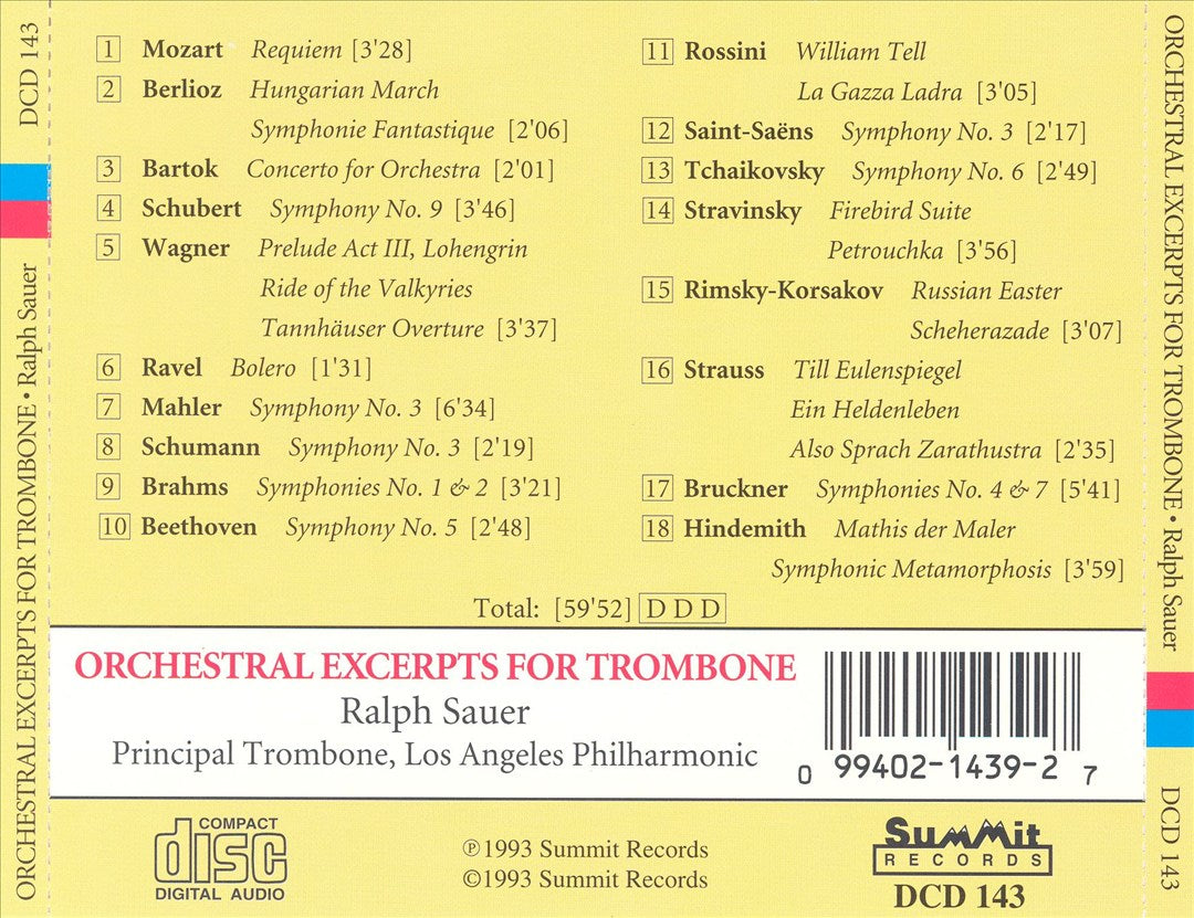 Orchestral Excerpts for Trombone cover art