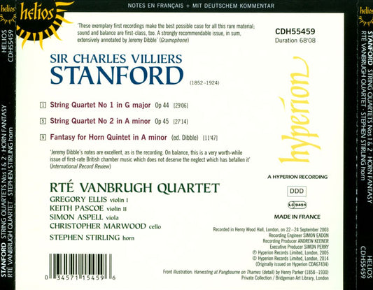 Stanford: String Quartets Nos. 1 & 2; Horn Fantasy cover art