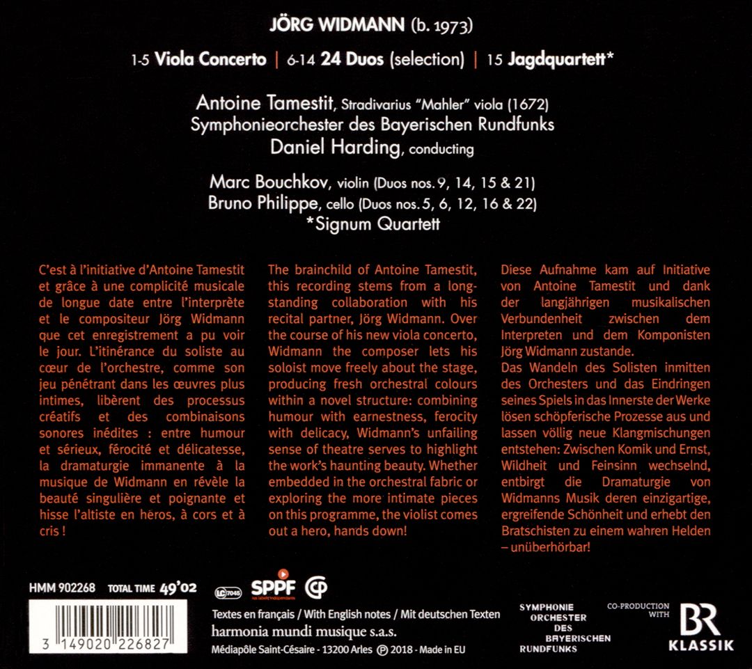 Widmann: Viola Concerto cover art