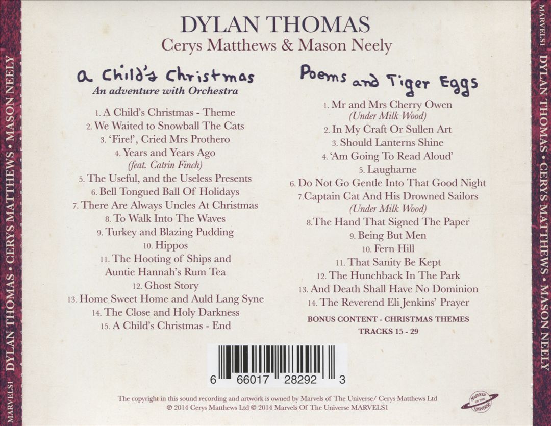 Dylan Thomas: A Child's Christmas, Poems and Tiger Eggs cover art