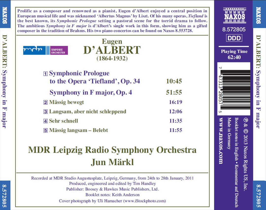Eugen d'Albert: Symphony in F major cover art