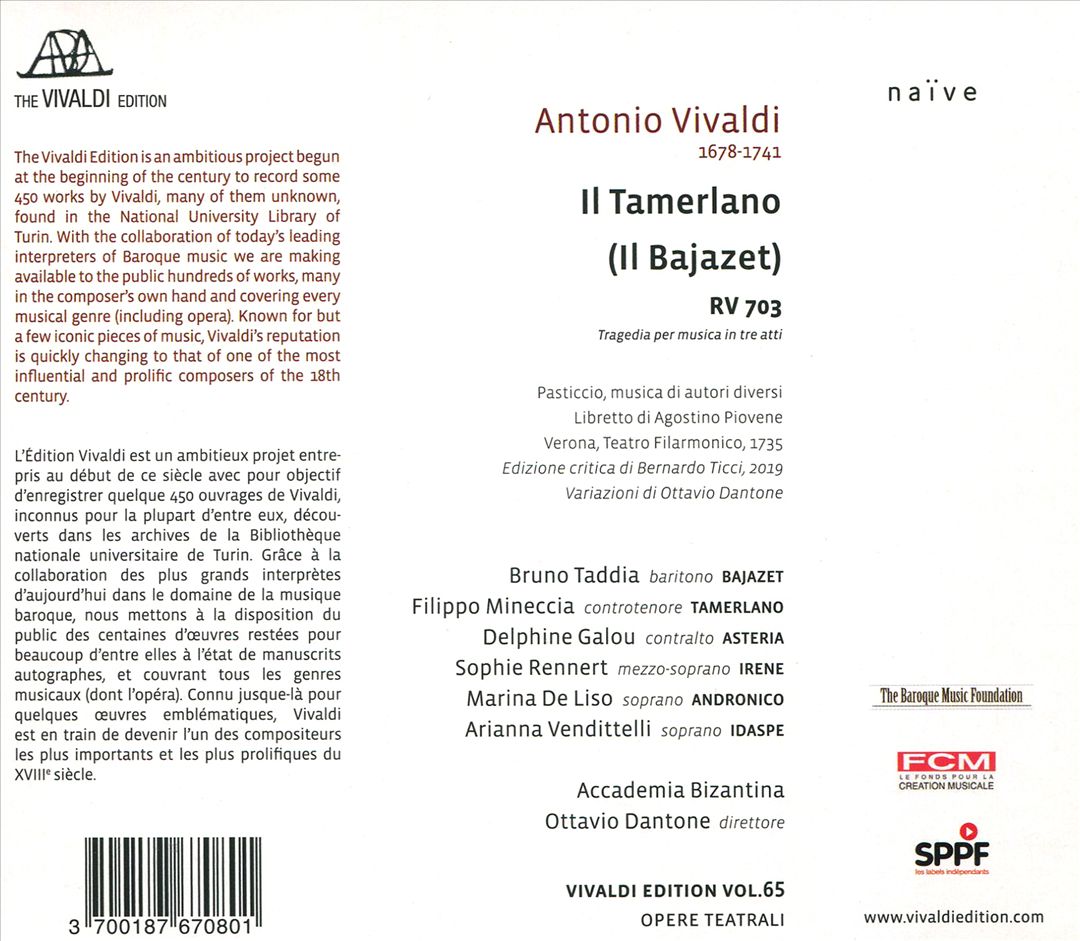 Vivaldi: Il Tamerlano cover art