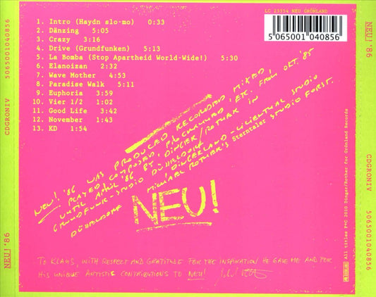 Neu! '86 cover art