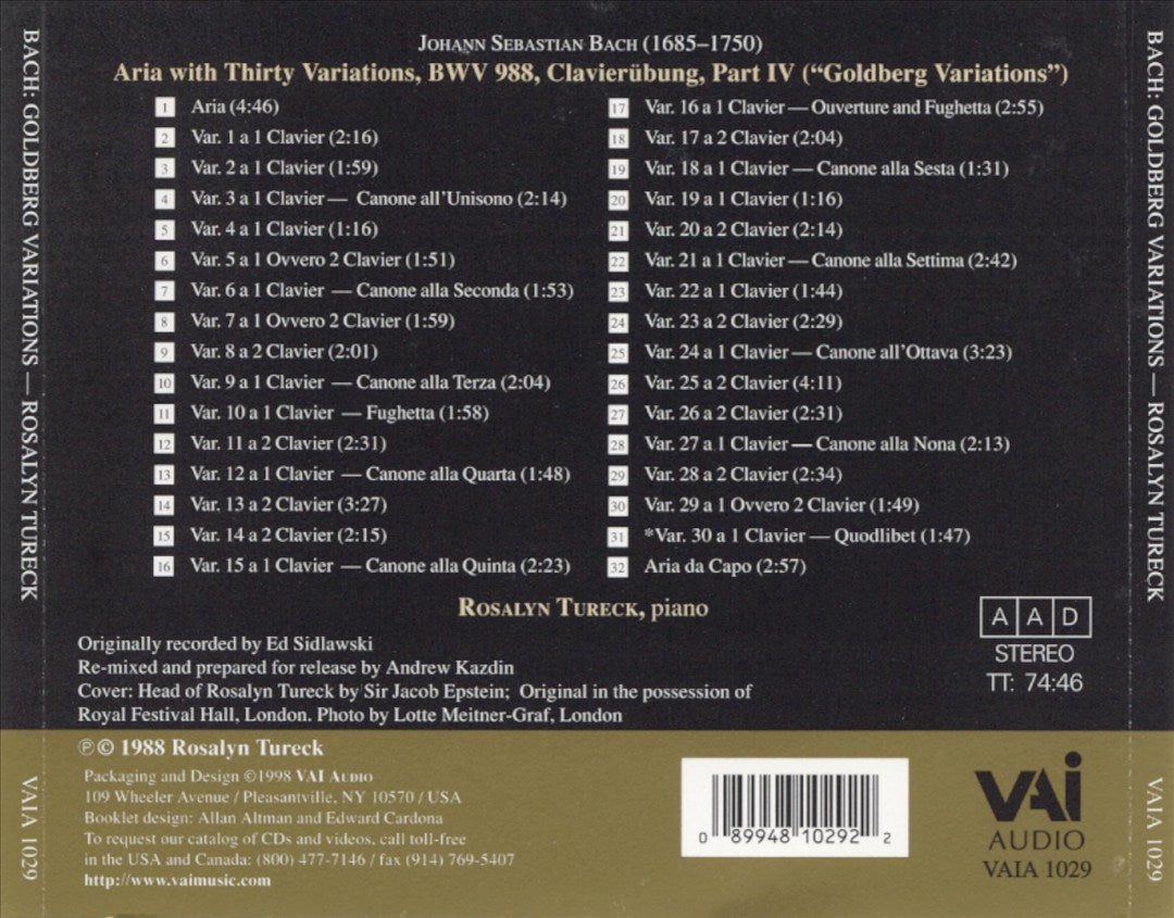 Bach: Goldberg Variations cover art