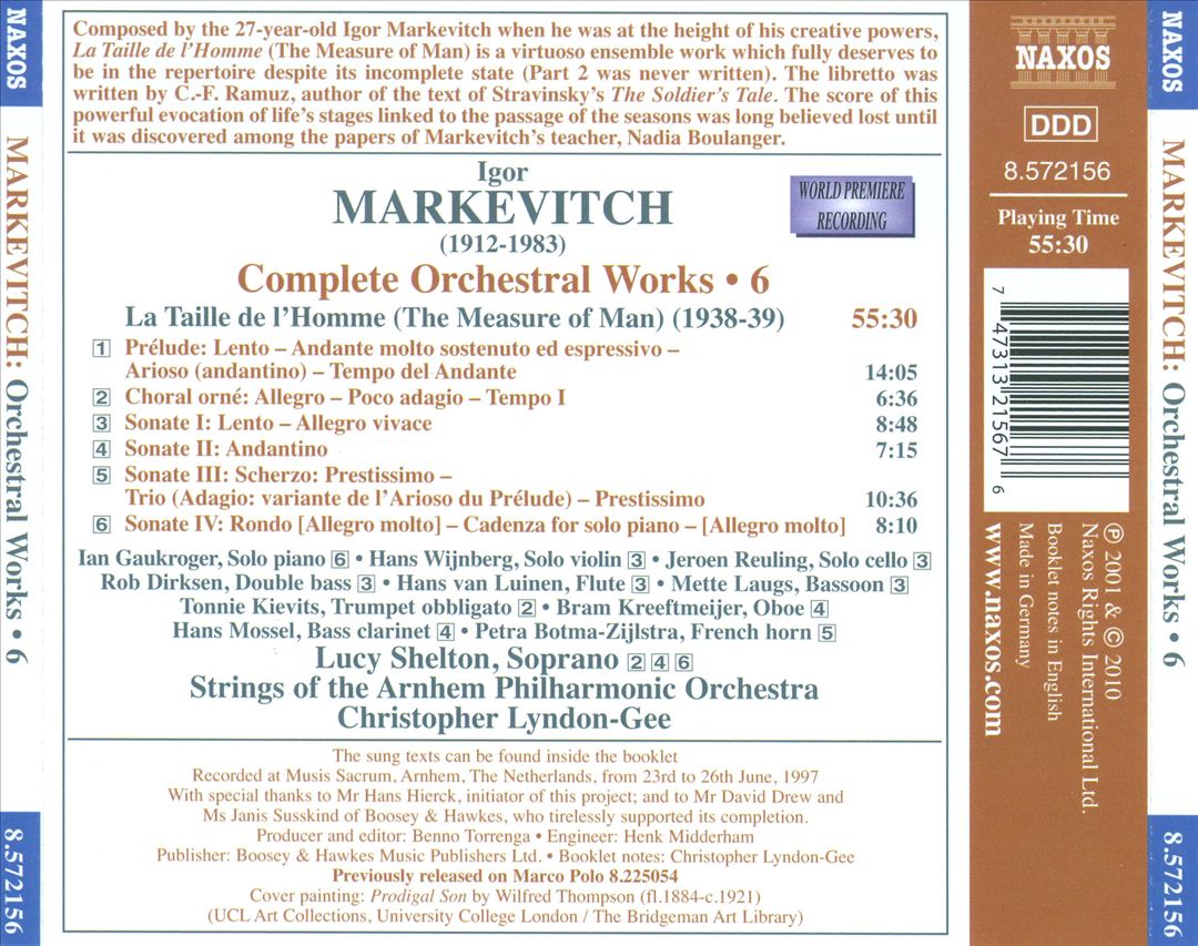 Igor Markevitch: Complete Orchestral Works, Vol. 6 cover art