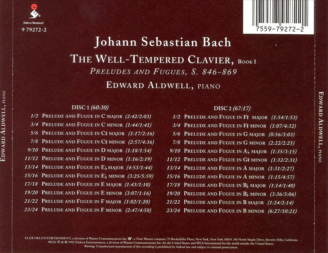 Bach: The Well-Tempered Clavier, Book 1 cover art