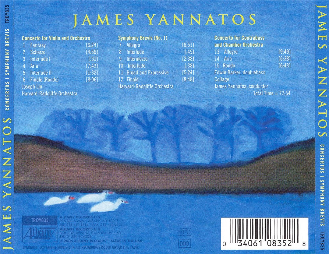 James Yannatos: Violin Concerto; Cymphony Brevis; Concerto for Contrabass cover art