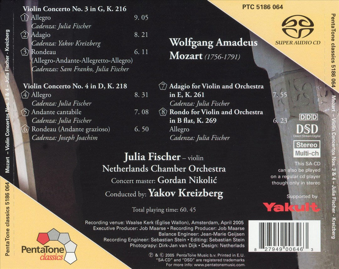 W.A. Mozart: Violin Concertos Nos. 3 & 4  cover art