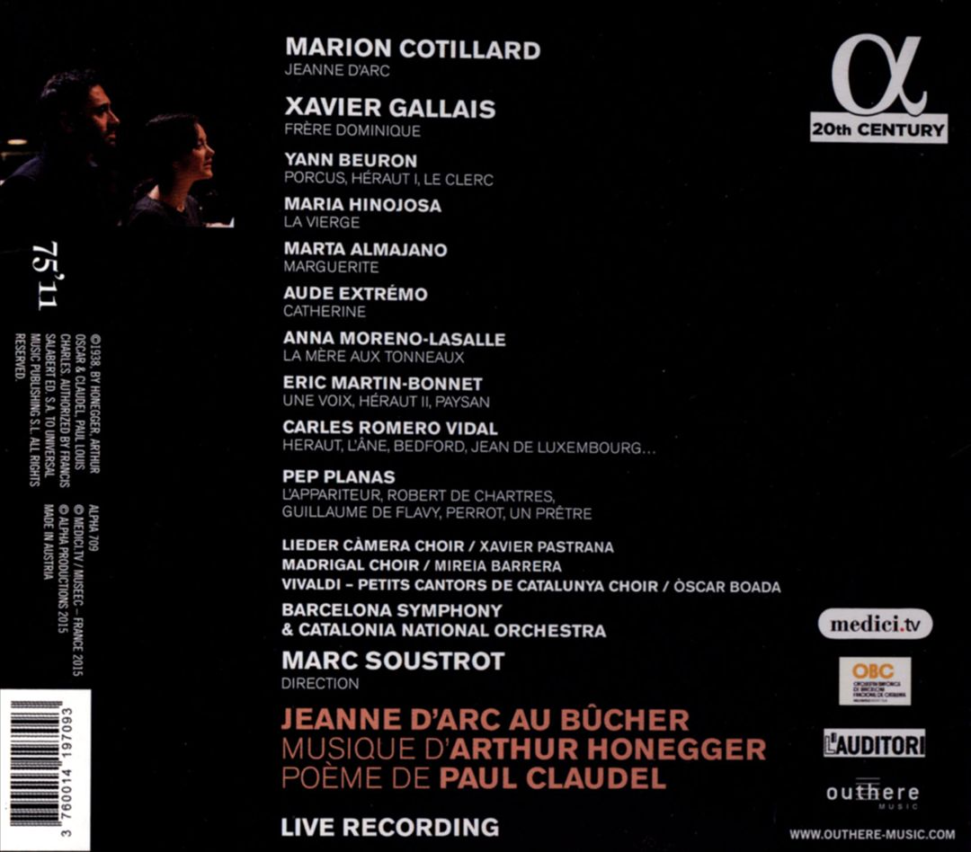 Arthur Honegger: Jeanne d'Arc au Bûcher cover art