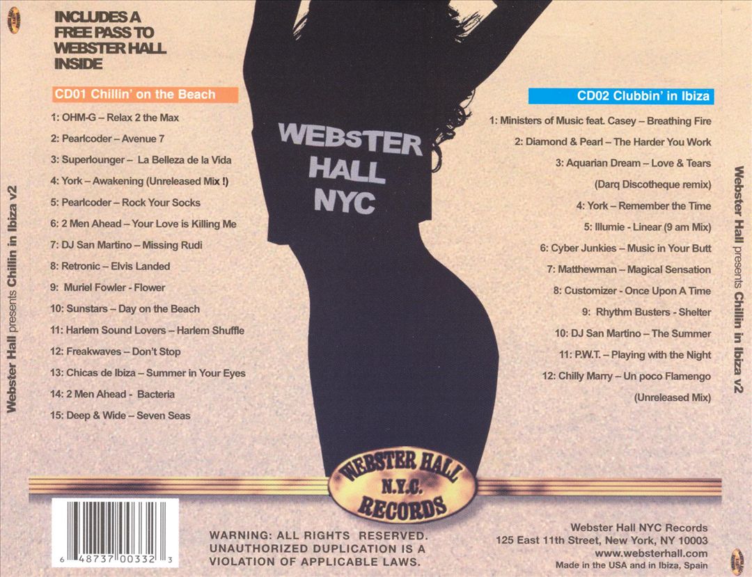Webster Hall's Chillin in Ibiza, Vol. 2 cover art