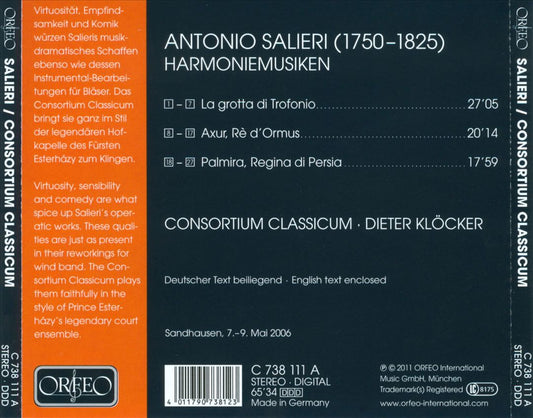 Salieri: Harmoniemusiken cover art