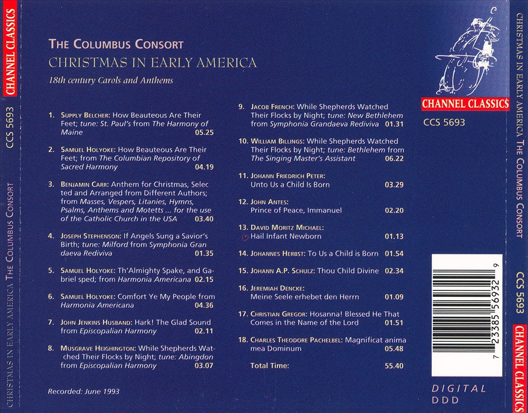 Christmas in Early America: 18th Century Carols and Anthems cover art