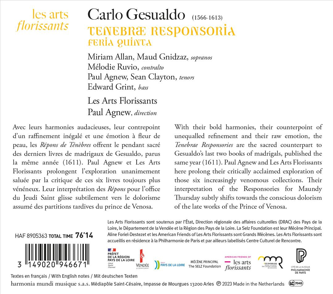 Gesualdo: Tenebrae Responsoria, Feria Quinta cover art