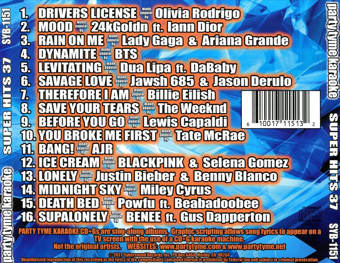 Party Tyme Karaoke: Super Hits, Vol. 37 cover art