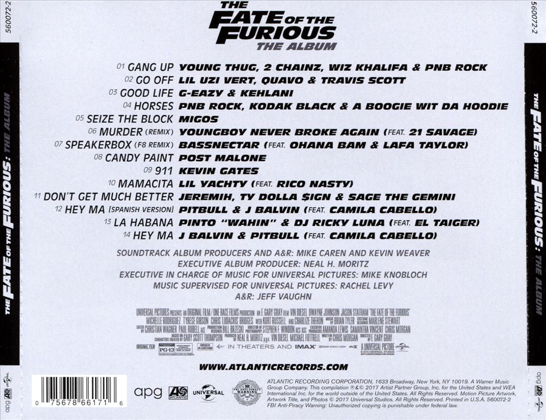Fate of the Furious: The Album cover art