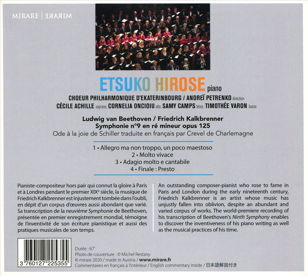 Beethoven/Kalkbrenner: Symphonie No. 9, Transcription pour solistes, chœur et piano cover art
