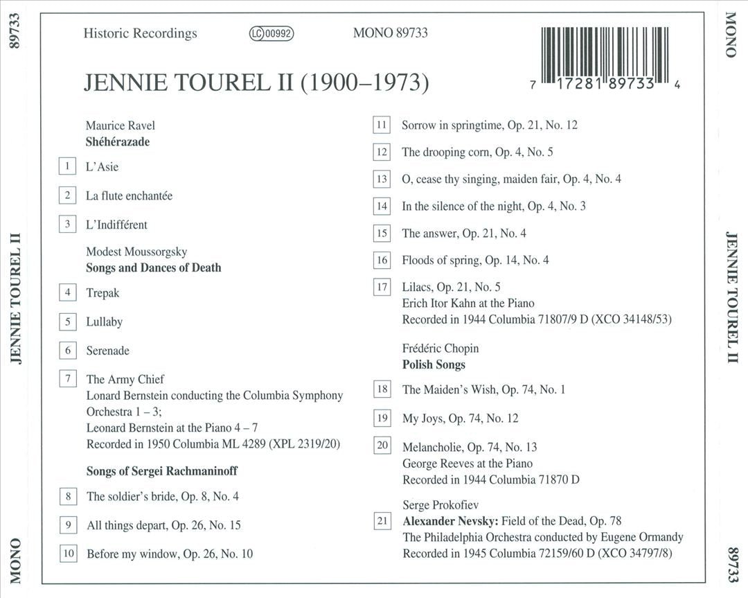 Lebendige Vergangenheit: Jennie Tourel, Vol. 2 cover art