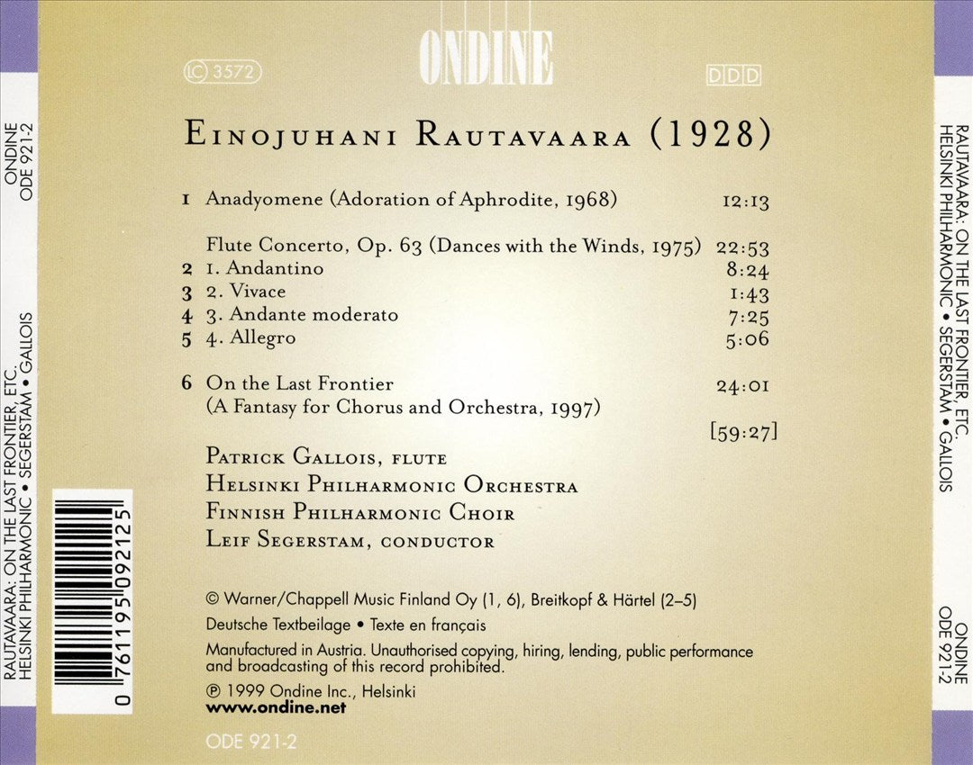 Rautavaara: On the Last Frontier cover art