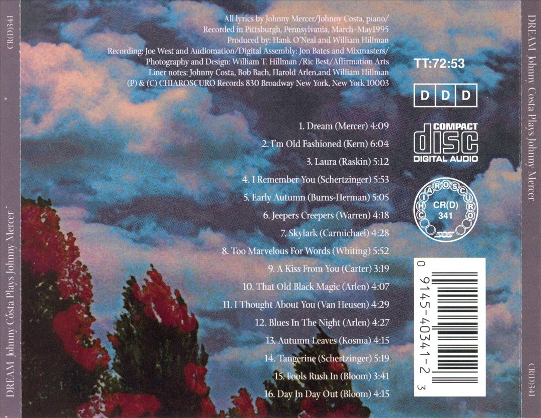 Dream: Johnny Costa Plays Johnny Mercer cover art