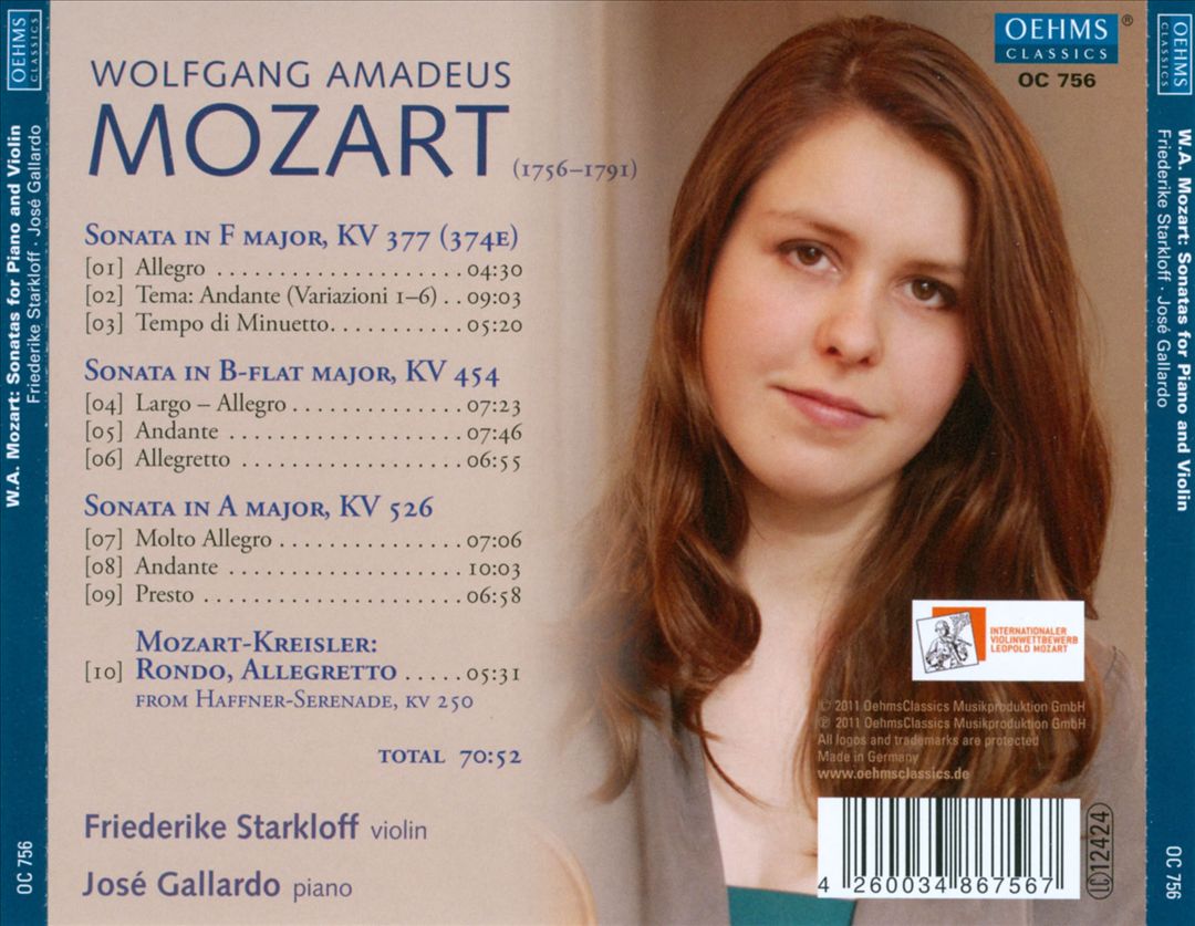 Mozart: Sonatas for Violin and Piano cover art