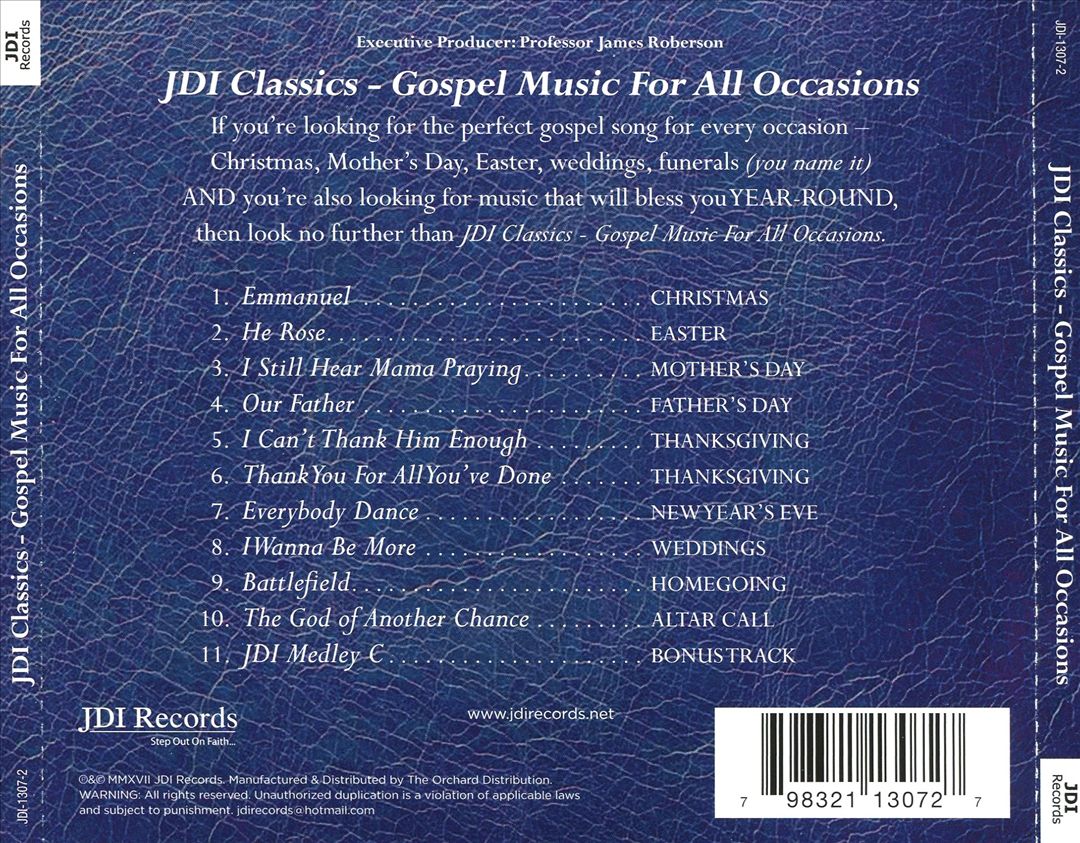 JDI Classics: Gospel Music for All Occasions cover art