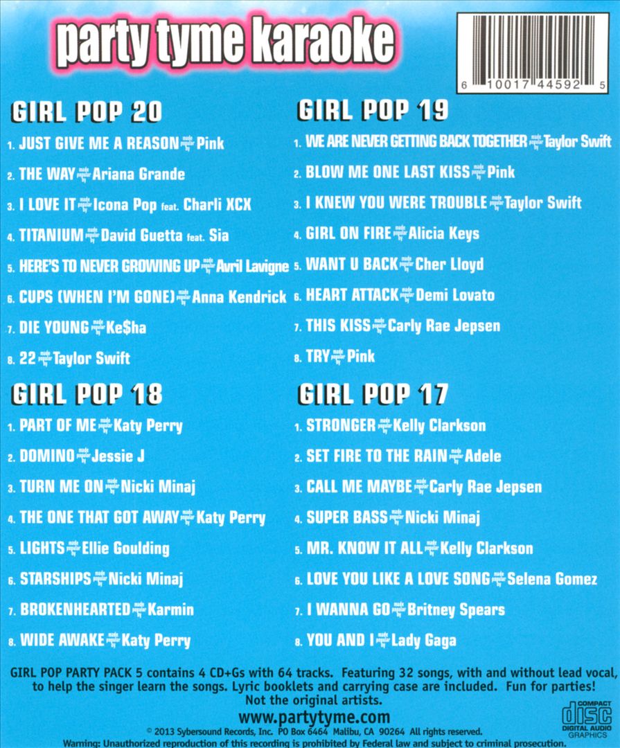 Party Tyme Karaoke: Girl Pop Party Pac, Vol. 5 cover art