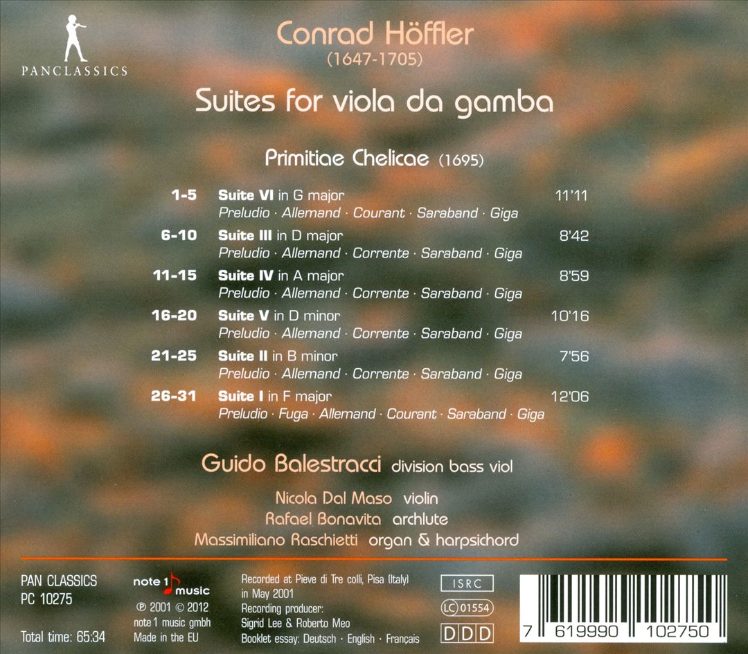 Conrad Höffler: Suites for Viola da gamba cover art