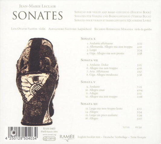 Jean-Marie Leclair: Sonatas à Violon Seul avec la Basse Continue cover art
