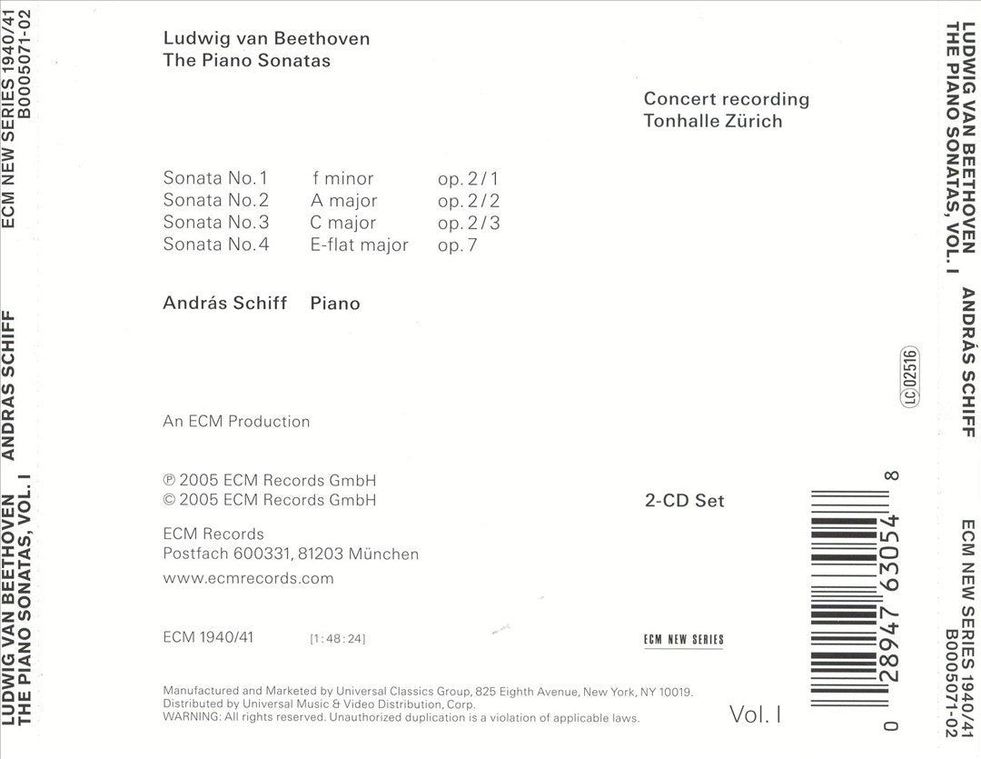 Beethoven: The Piano Sonatas, Vol. 1 - Opp. 2 & 7 cover art