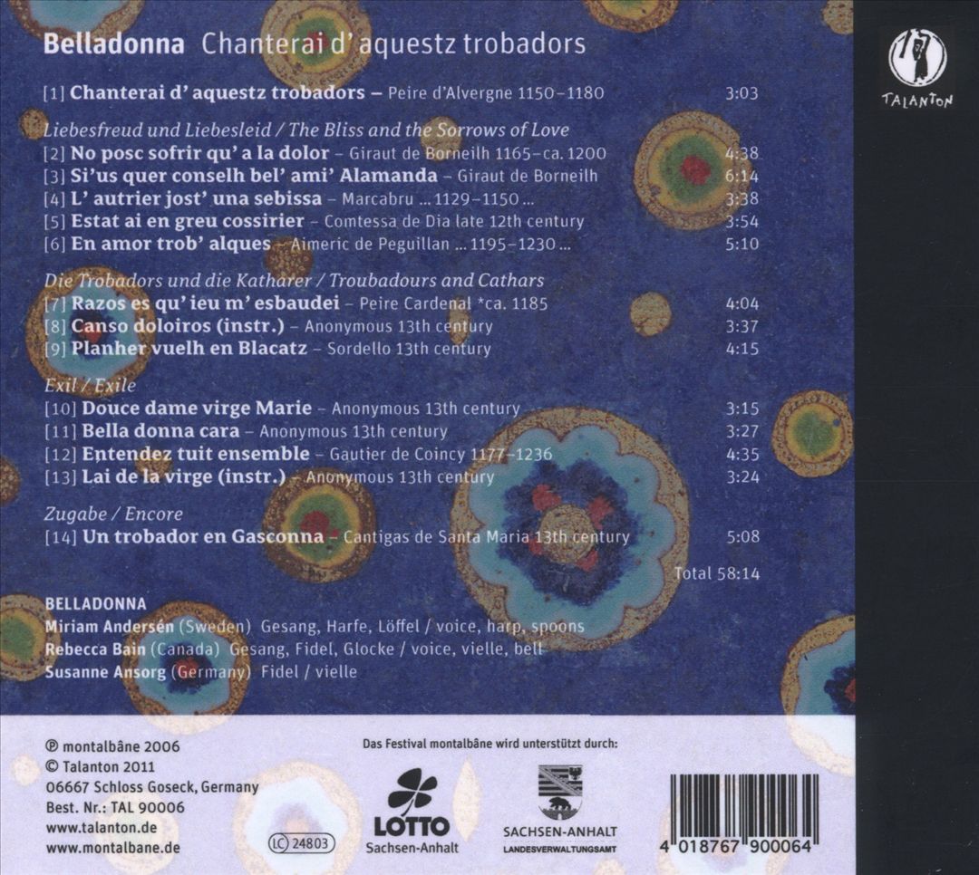 Chanterai d'Aquestz Trobadors cover art