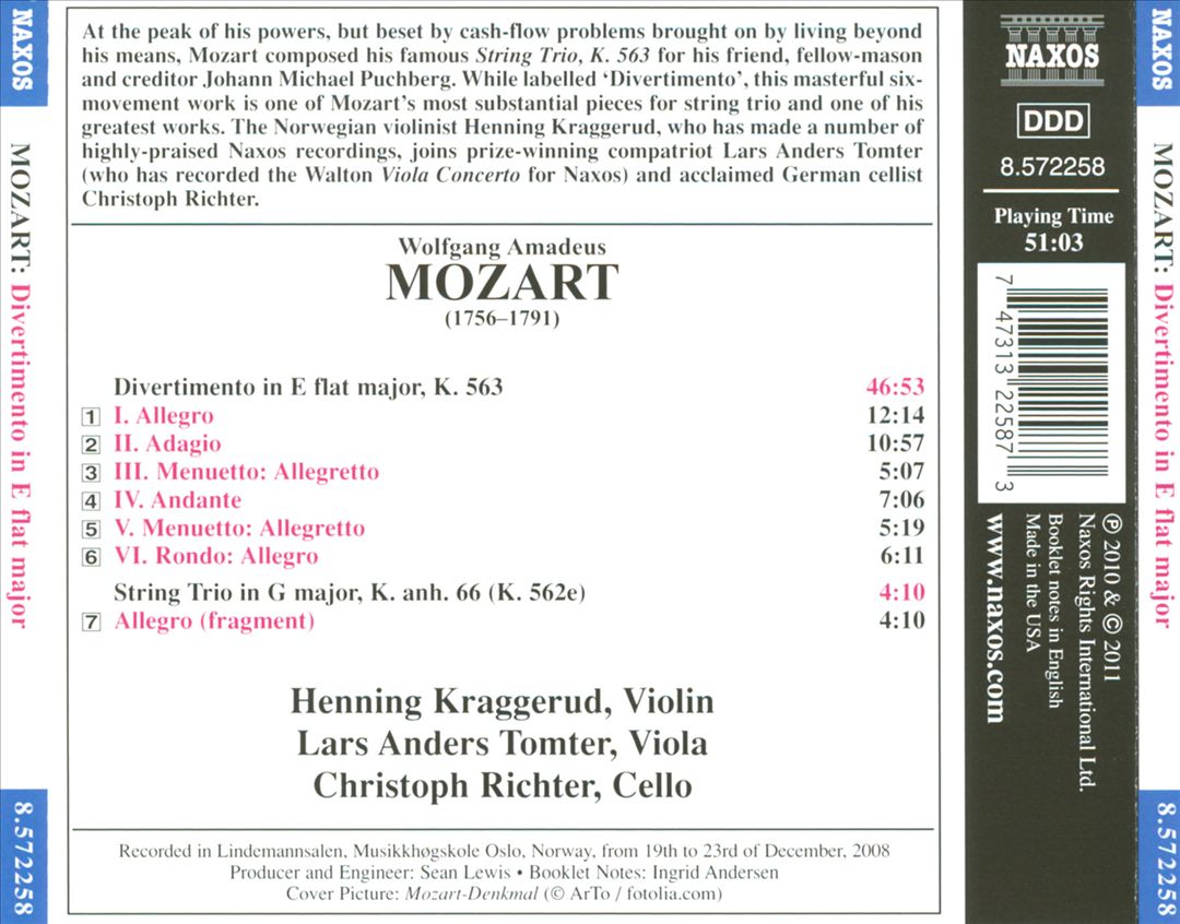 Mozart: Divertimento in E flat major cover art