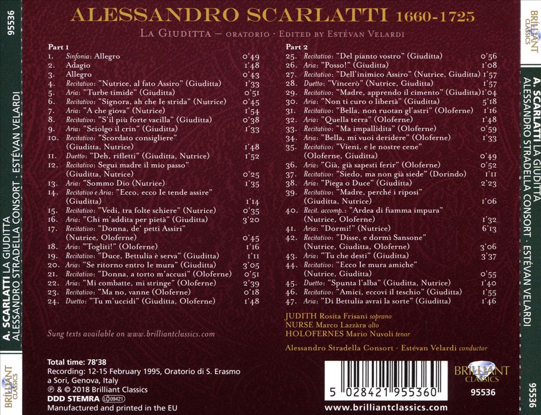 A. Scarlatti: La Giuditta cover art