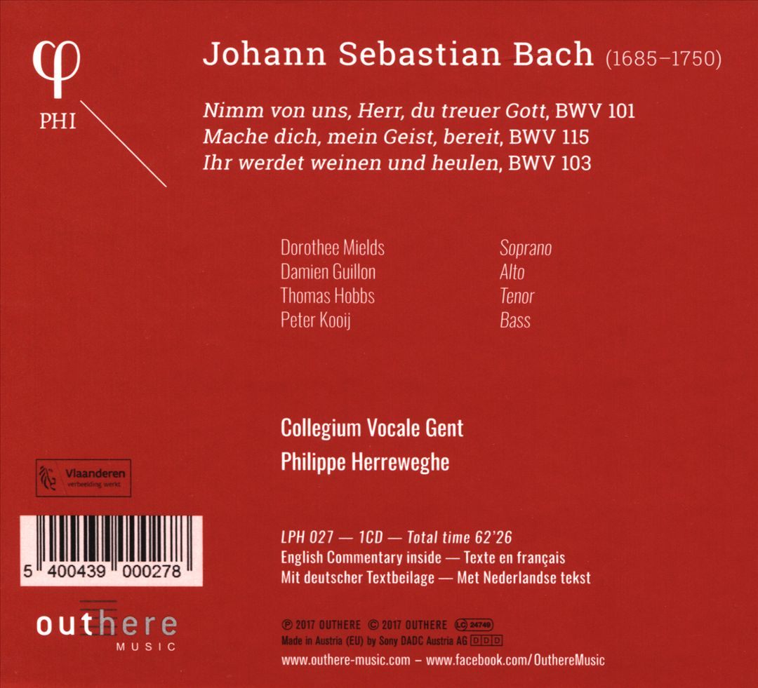 Johann Sebastian Bach: Du treuer Gott - Leipzig Cantatas BWV 101. 115. 103 cover art