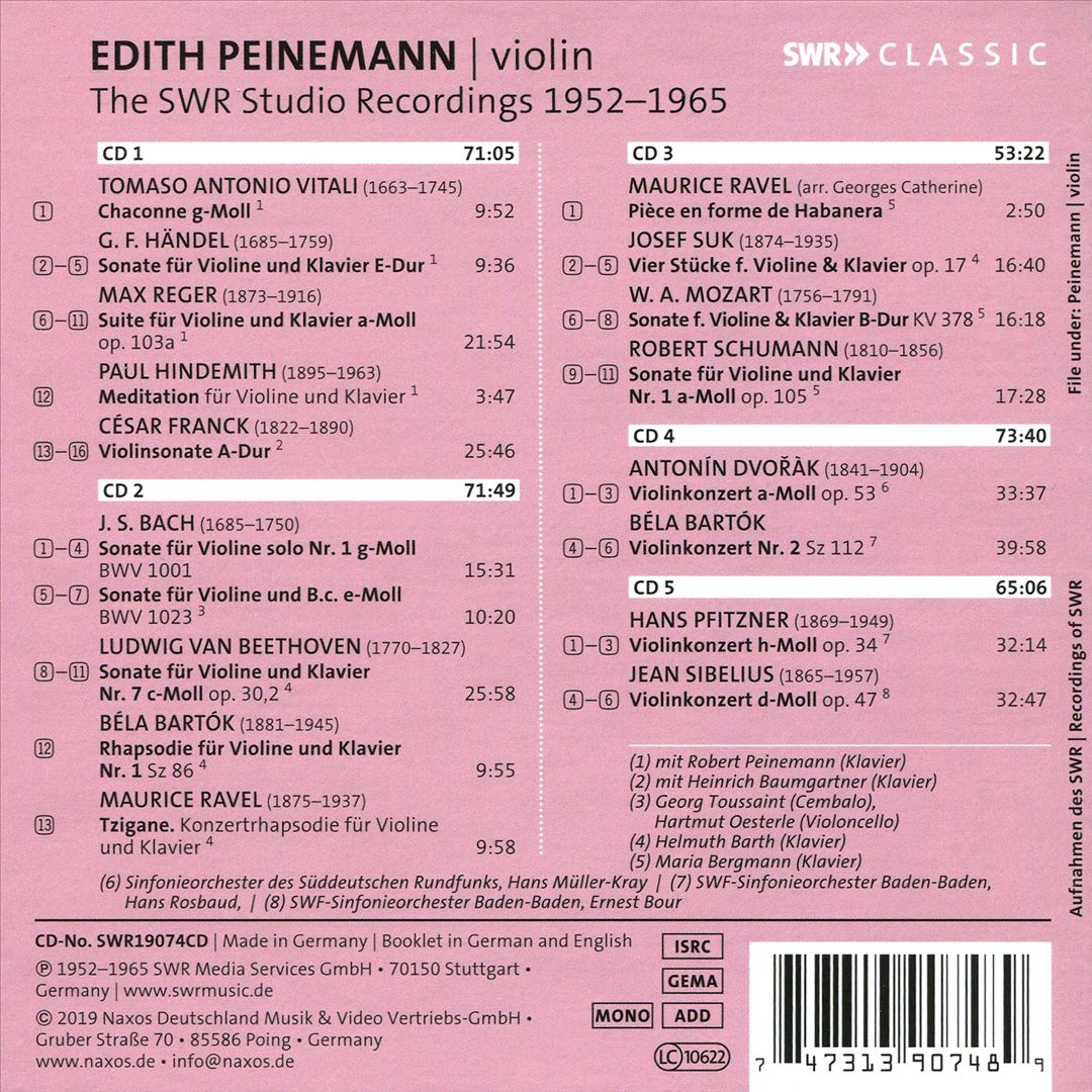 Chamber Music, Concertos: Dvorák, Bartók, Pfitzner, Sibelius cover art