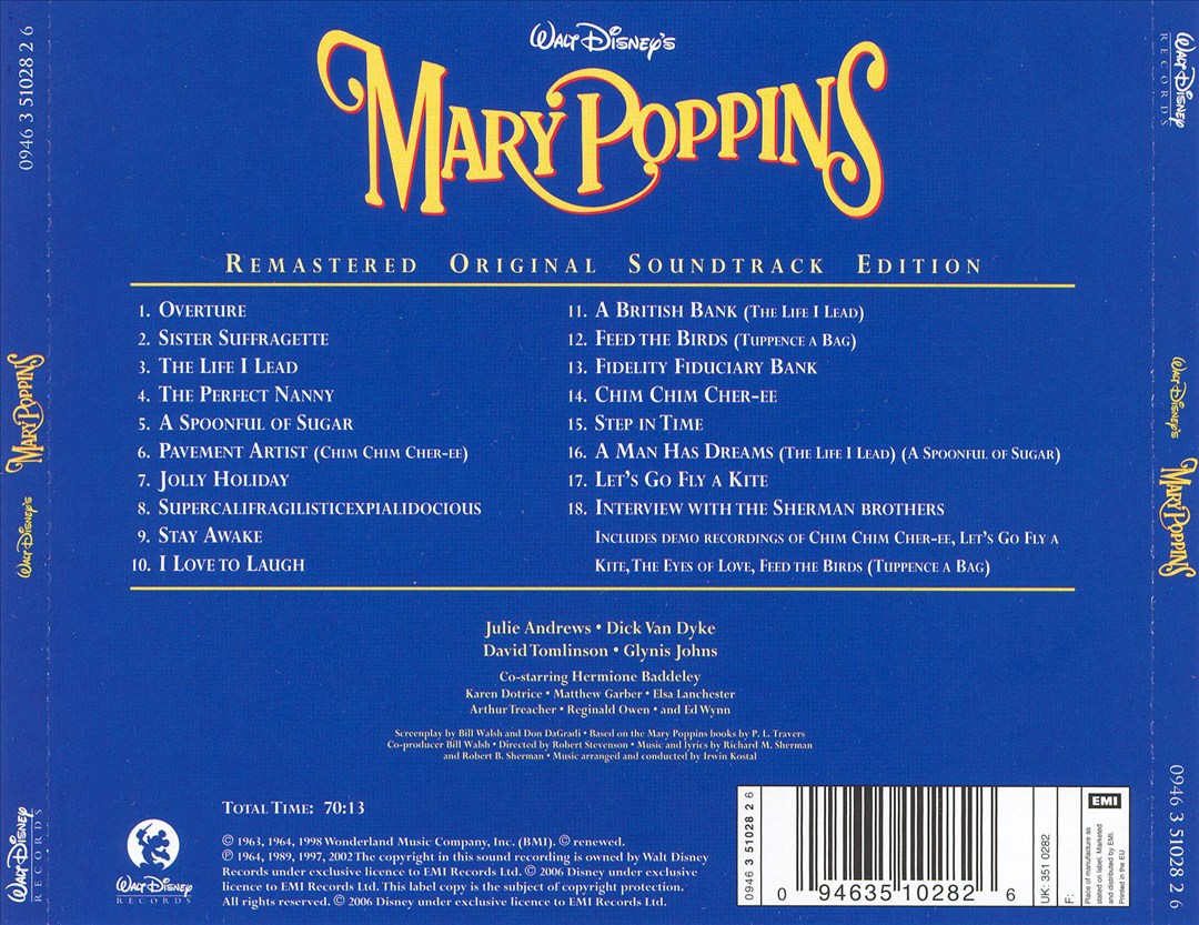 Mary Poppins [Remastered Original Soundtrack/Bonus Tracks] cover art