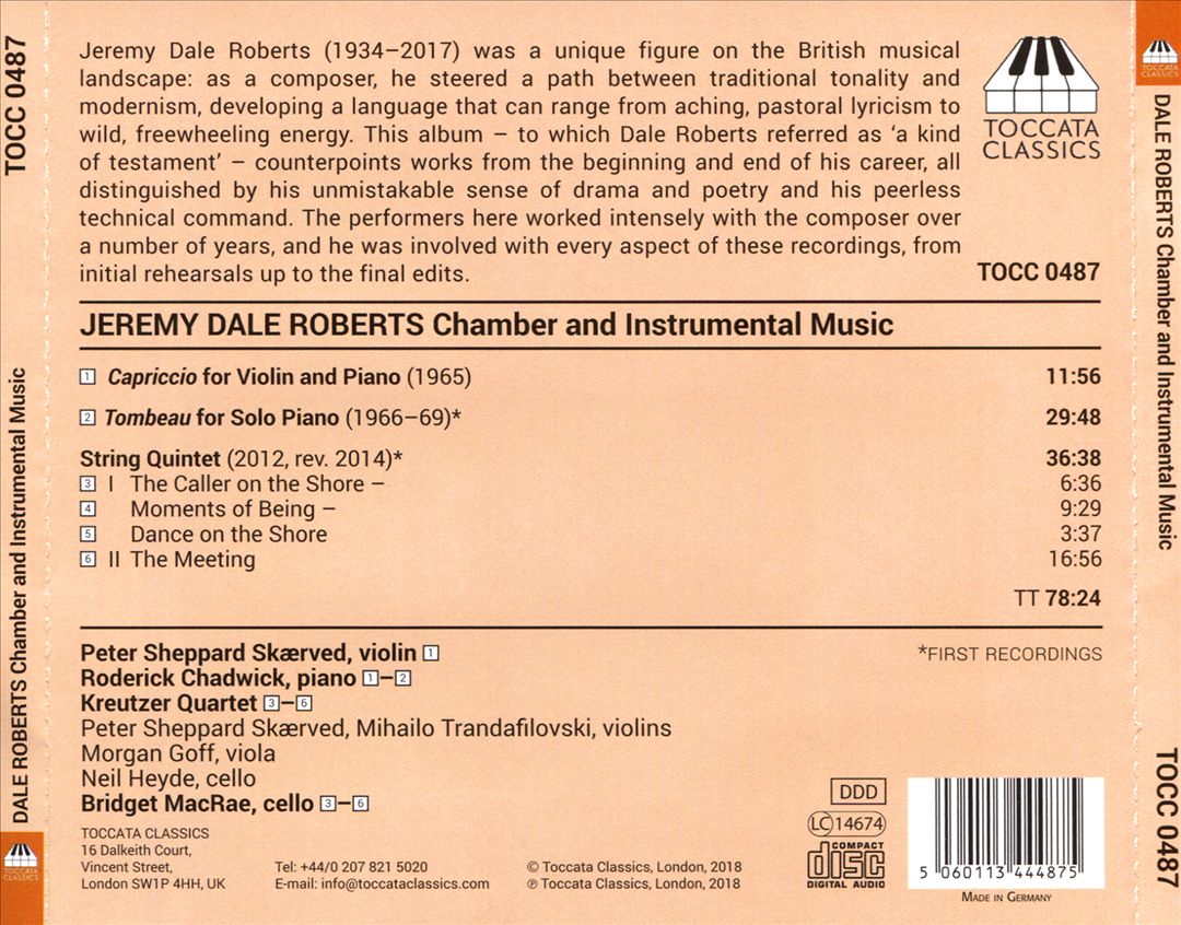 Jeremy Dale Roberts: Chamber and Instrumental Music cover art