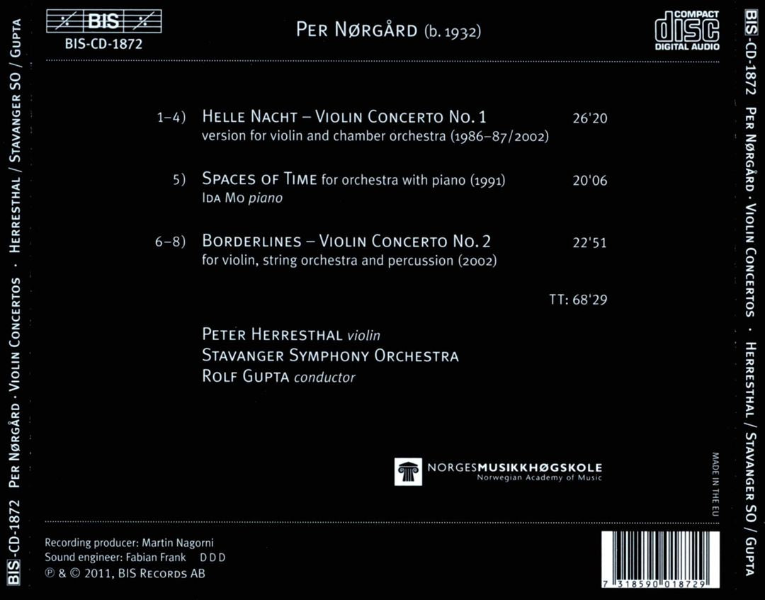 Per Nørgård: Violin Concertos Nos. 1 & 2; Spaces of Time cover art