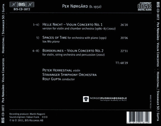 Per Nørgård: Violin Concertos Nos. 1 & 2; Spaces of Time cover art