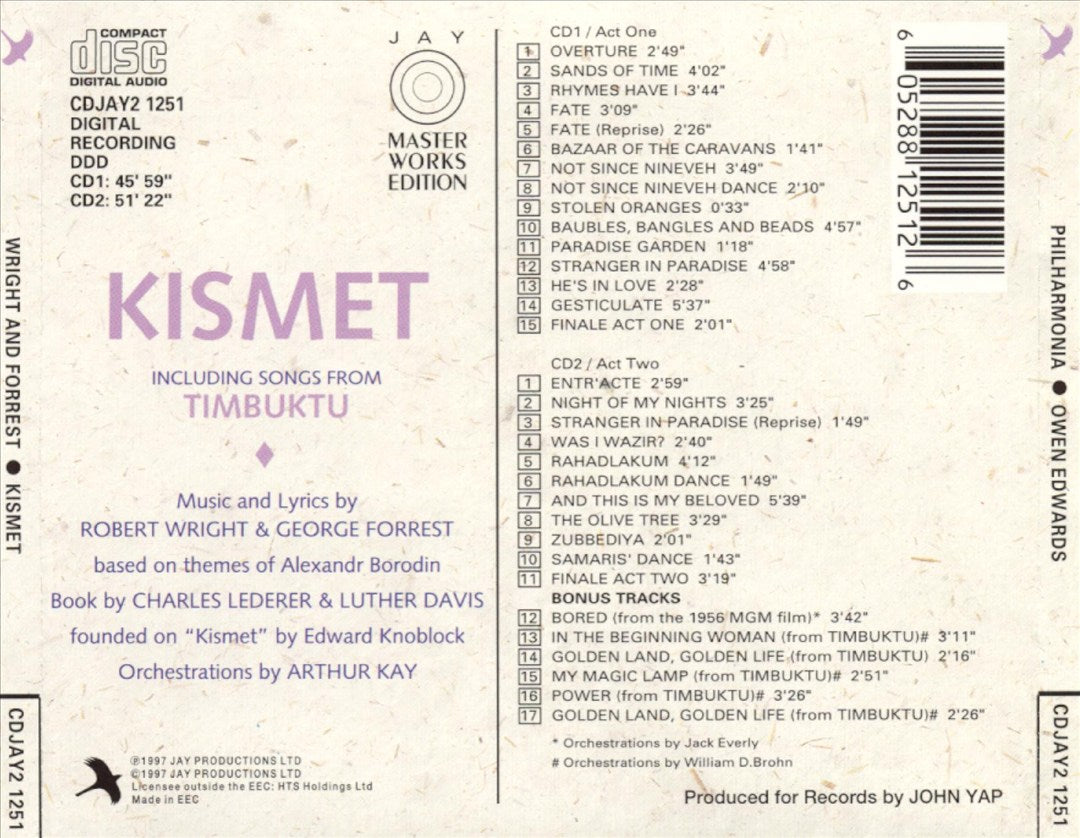 Wright and Forrest's Kismet (First Complete Recording) cover art