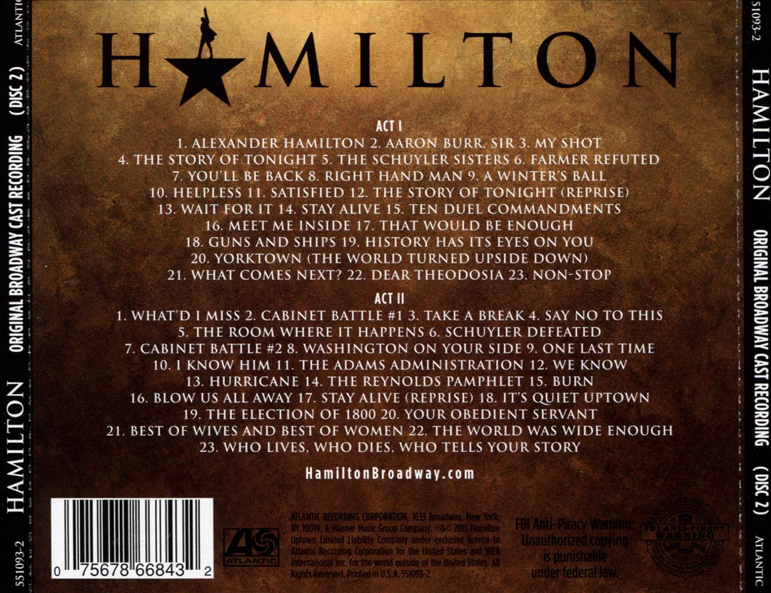 Hamilton: An American Musical [Original Broadway Cast Recording] cover art