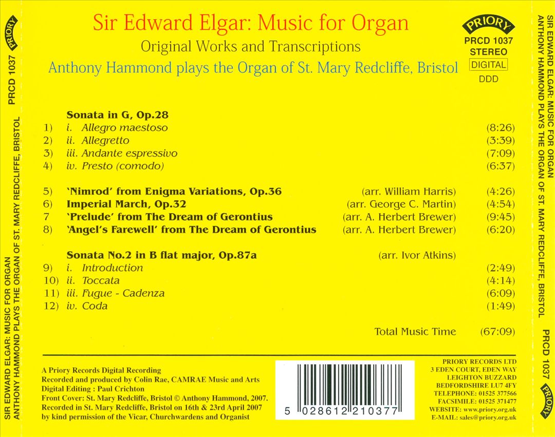 Elgar: Music for Organ cover art