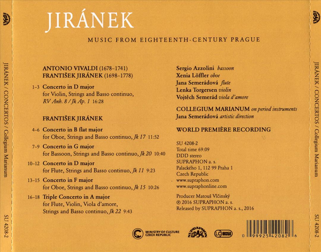 Frantisek Jiránek: Concertos cover art