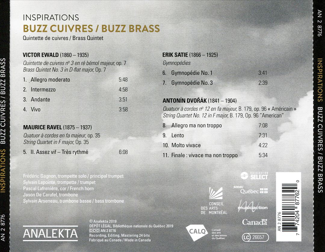 Inspirations: Dvorak, Ewald, Ravel, Satie cover art