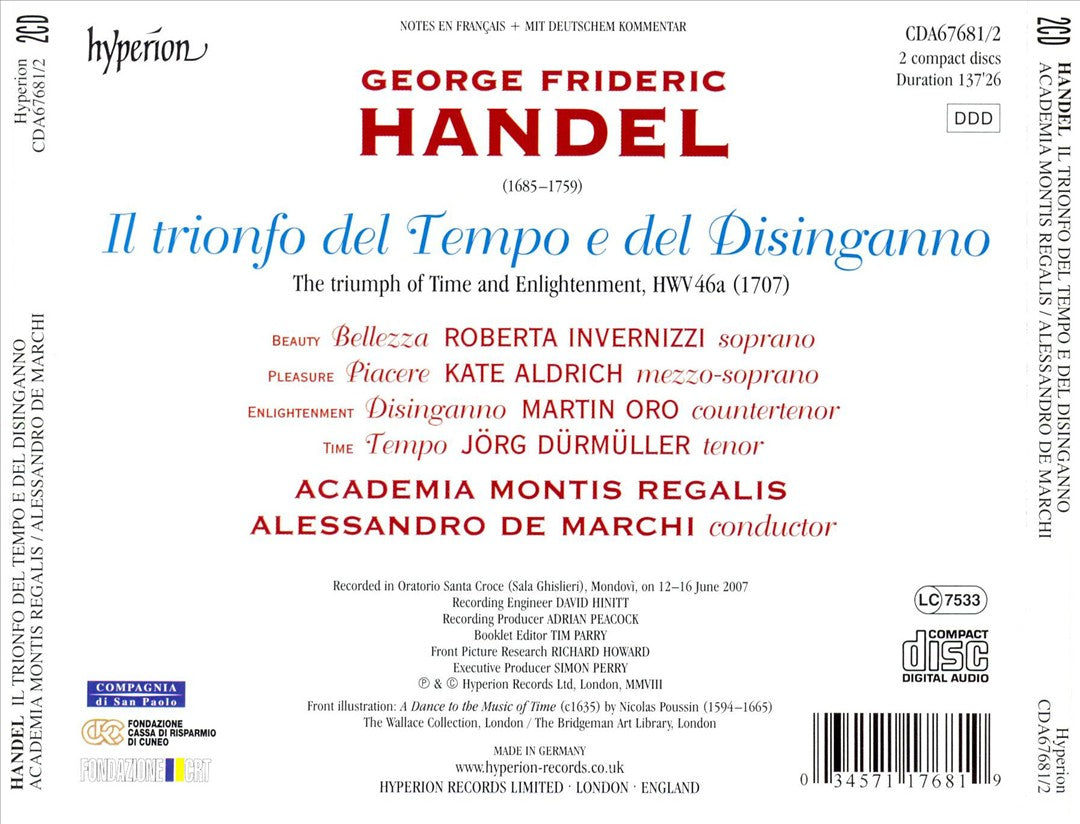 Handel: Il trionfo del Tempo e del Disinganno cover art