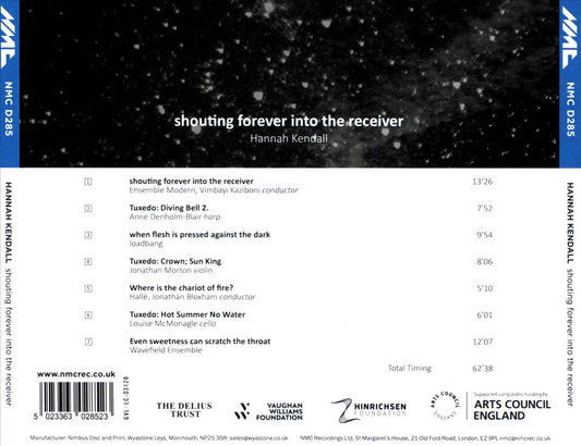 Hannah Kendall: Shouting Forever into the Receiver cover art