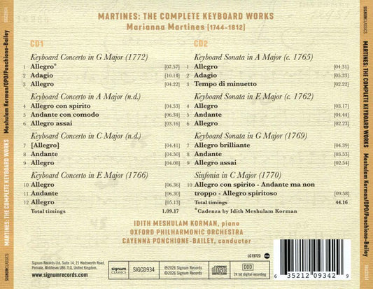 Martines: The Complete Keyboard Works - Marianna Martines (1744 - 1812) cover art
