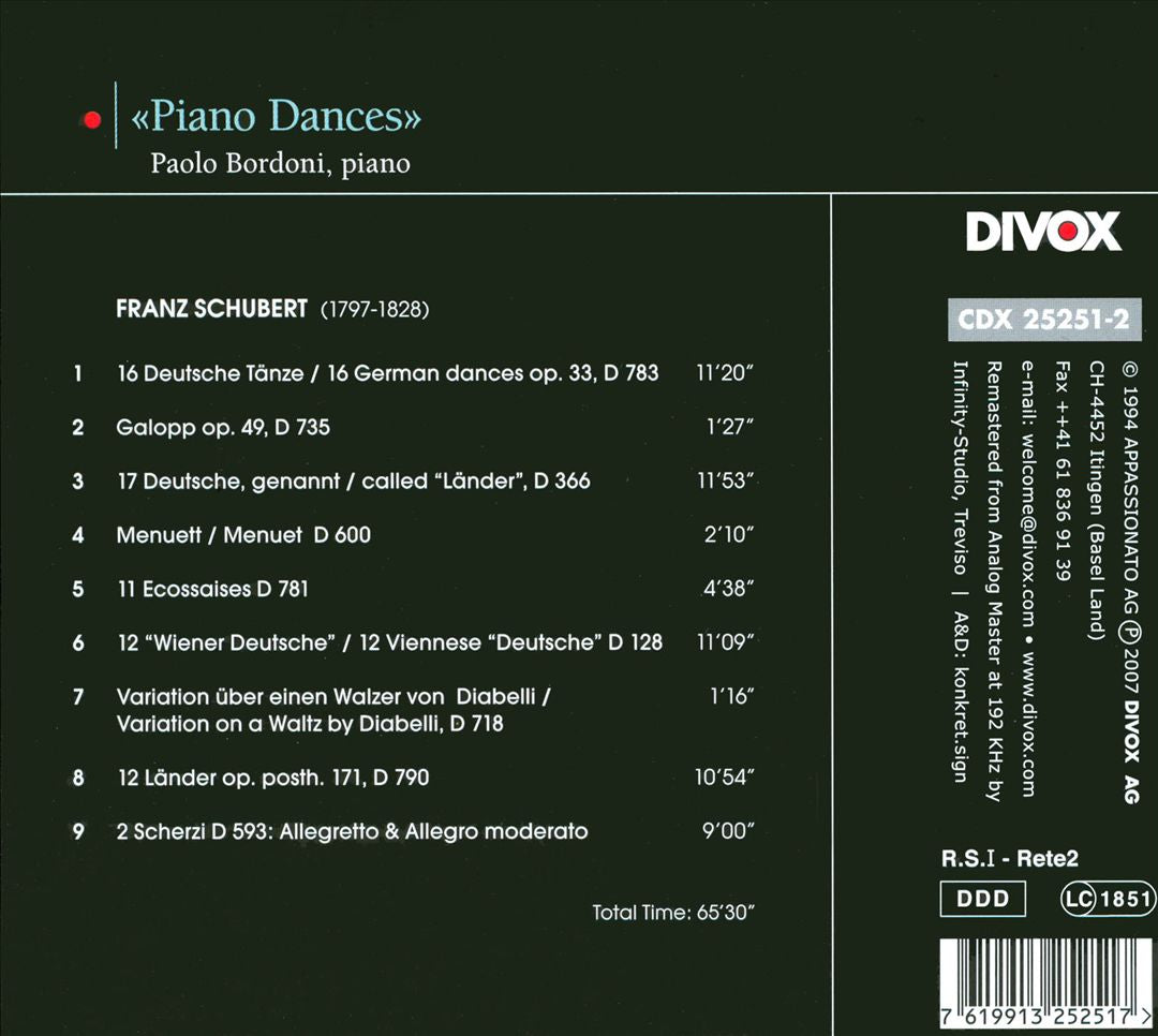 Schubert: Piano Dances cover art