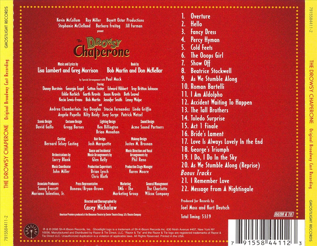 Drowsy Chaperone [Original Broadway Cast] cover art